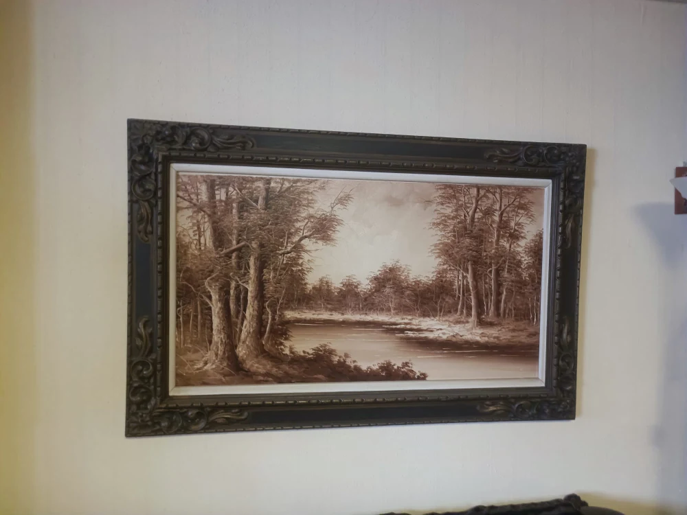 Gerahmtes Landschaftsbild in Sepiatönen