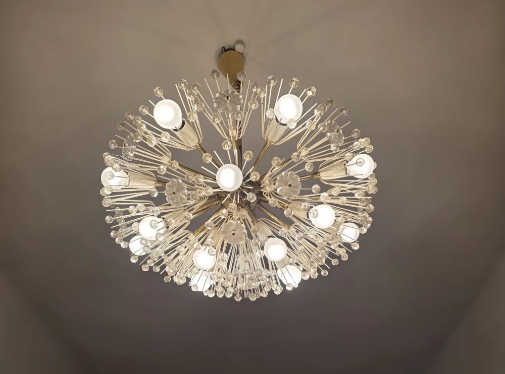 Spektakulärer Sputnik-Luster mit Glasstäben