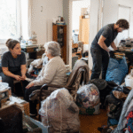 Begleitung bei Messie-Räumung ohne Druck – ruhiges Gespräch in einer Messie-Wohnung